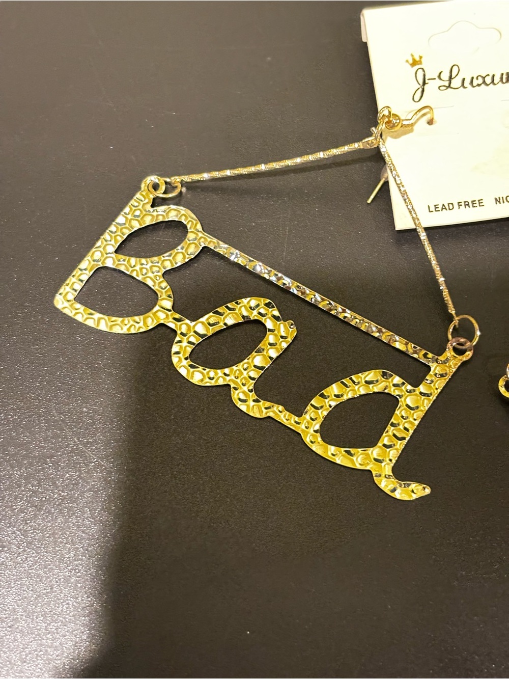 Gold "Bad" Script Name Necklace - Picture 2 of 7